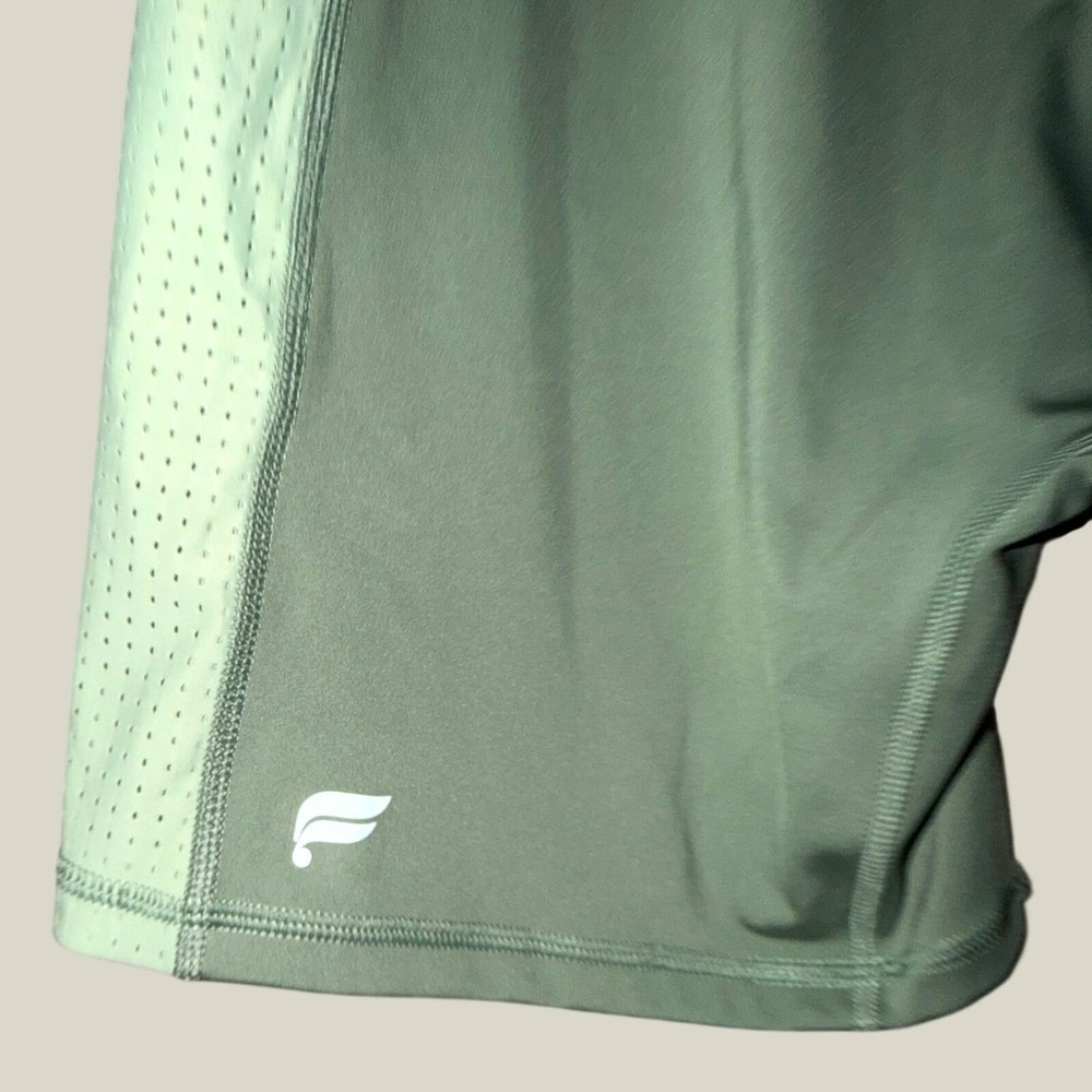 Fabletics Unitard Romper Green L Athletic One Piece Shorts Jumpsuit Built In Bra - Picture 7 of 8